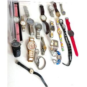 Vintage Mixed Watch Lot for Parts/Repair Only Untested Non-Working Jewelry Mix